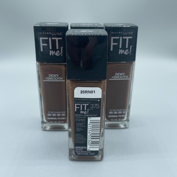 Lot of Four (4) Maybelline New York Fit Me Foundation (1 Fl.Oz.) 375 Java - Picture 2 of 3